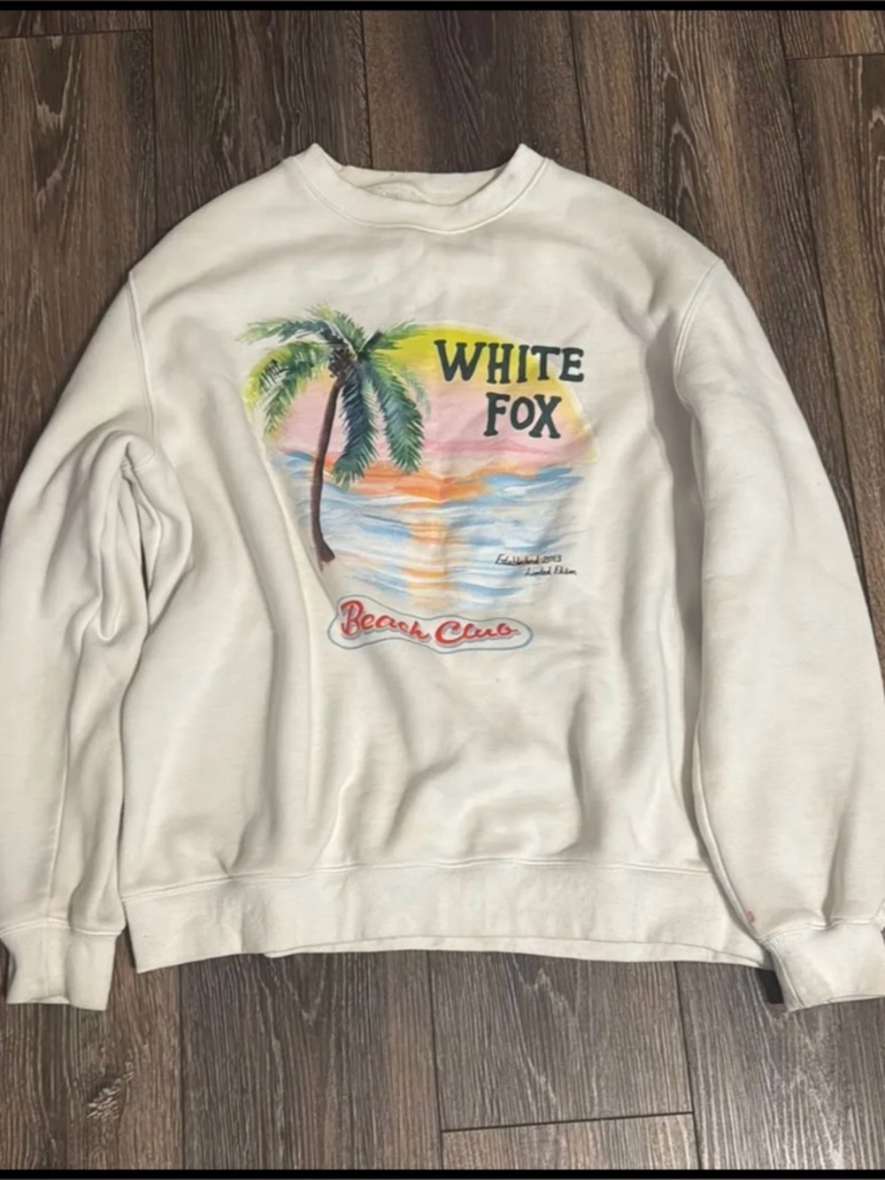 White fox sweatshirt small / medium